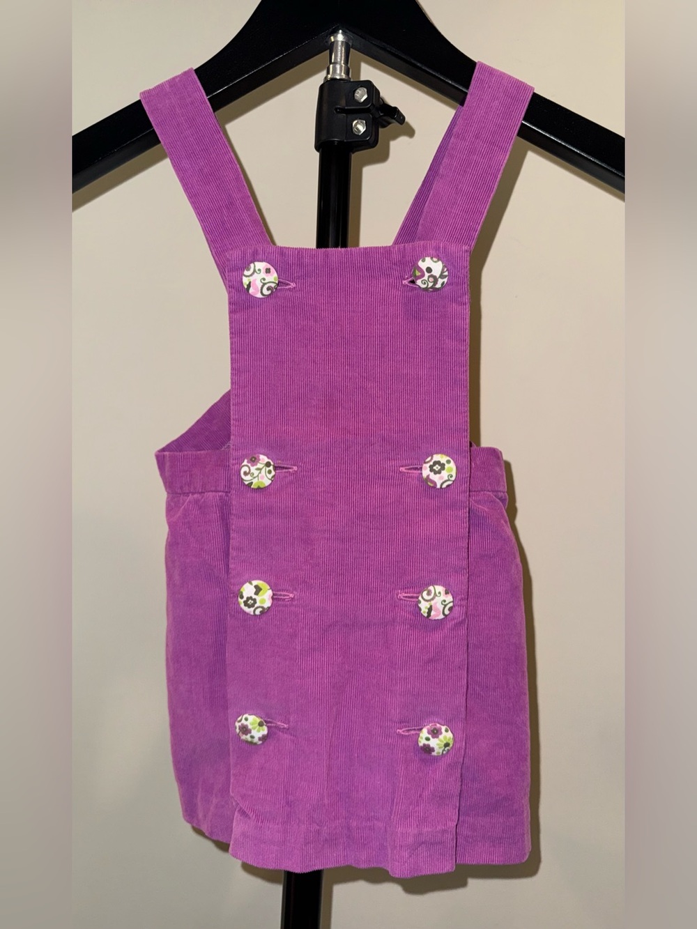 Kelly’s Kids lilac corduroy jumper dress with decorative buttons, size 18 mo